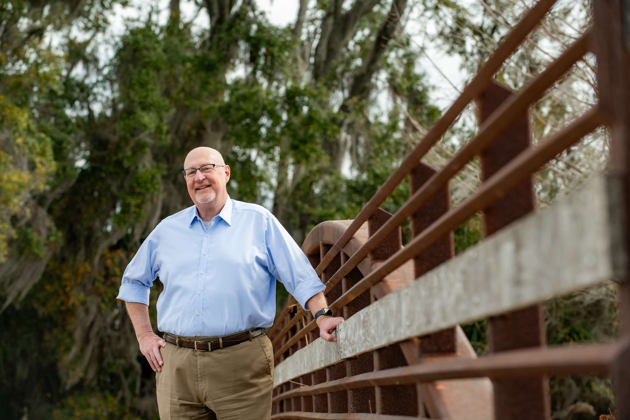Harvey Ward standing on a bridge Harvey Ward standing on a bridge