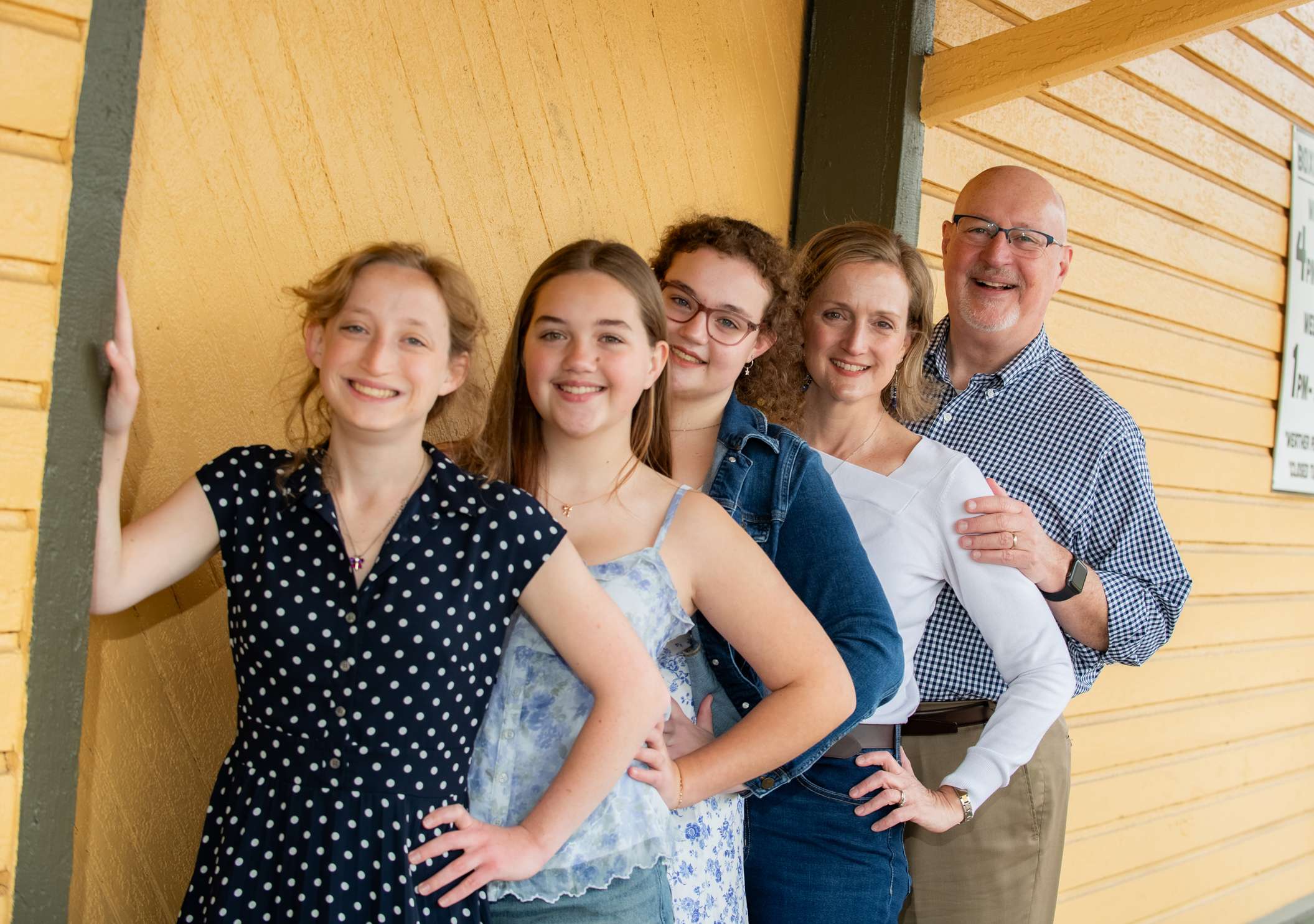 Ward family in a staggered pose Ward family in a staggered pose