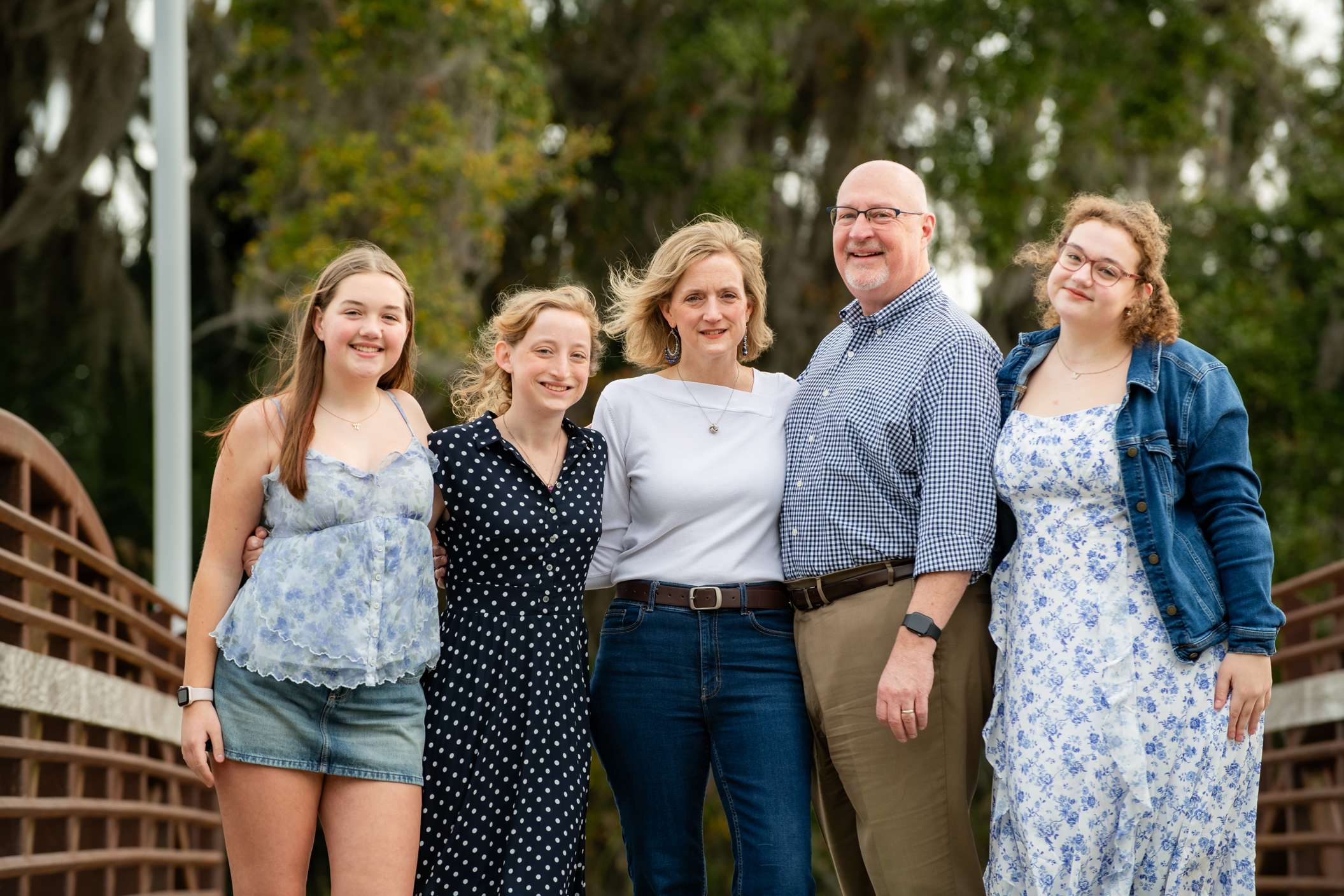 Ward family standing on a bridge Ward family standing on a bridge